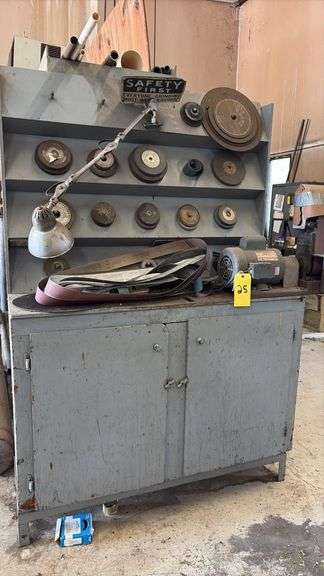 Industrial Belt Sander with Cabinet, Motor, 2"x48" Belts, Grinding Wheels and Other Abrasives