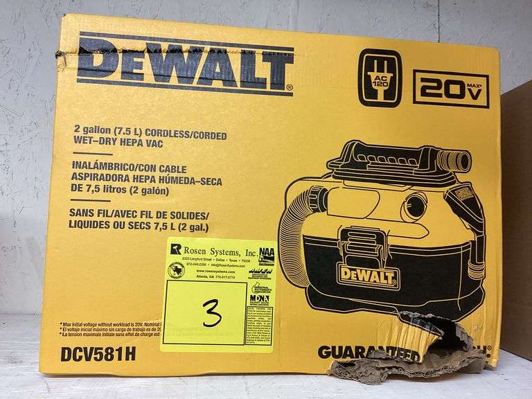 DEWALT 20V 2GAL CORDLESS/CORDED WET-DRY VAC (DCV581H)