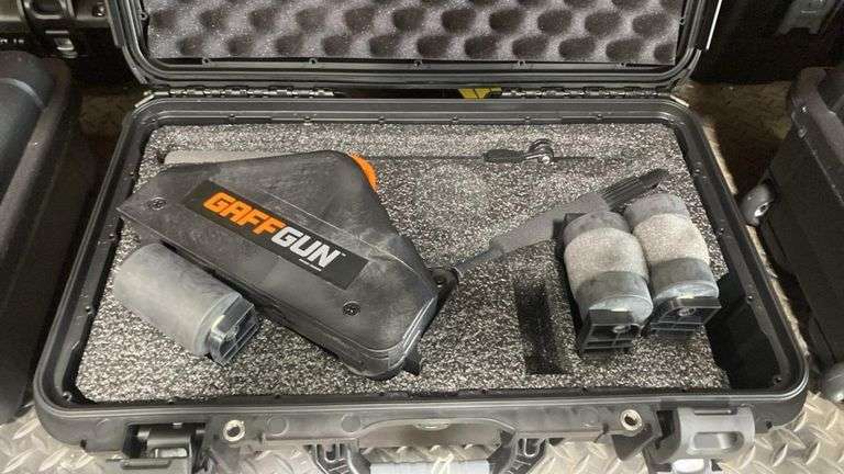 GaffGun Tape Applicator Kit with Cable Guides, Extension Handle, Hard Case – Fits 1"/2"/3" Tape