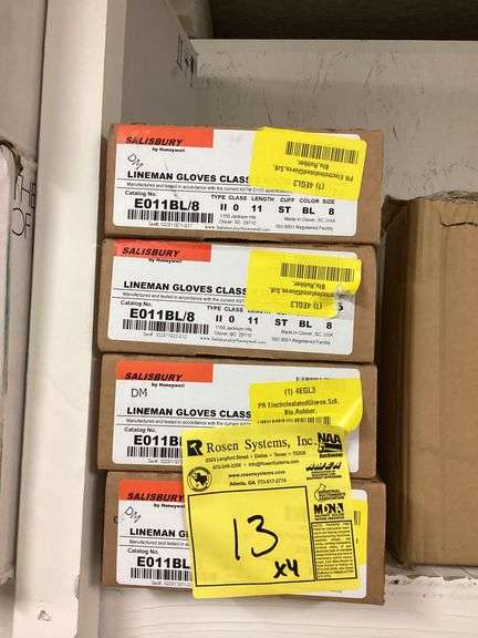 SALSBURRY LINEMAN GLOVES SIZE 8 (E011BL/8) (SOLD 4X THE MONEY)
