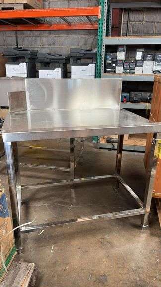 Stainless Steel Work Table 36x30x36" w/ 12" Backsplash, Heavy Duty Prep Table