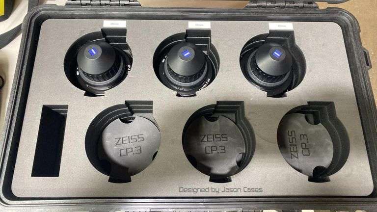 Zeiss CP.3 Cinema Prime Lens Set 35mm, 50mm, 85mm T2.1 with Jason Cases Hard Case