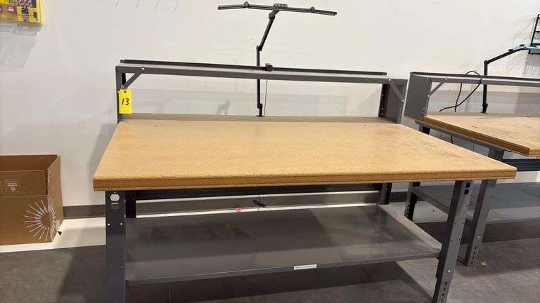 60" x 30" Workbench with Overhead LED Light, Metal Frame, Lower Shelf **Mandatory Loading Fee Added Of $35