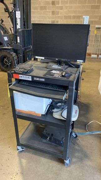 Dell OptiPlex 5090 Workstation Cart, i5, LG 24" Monitor, HP LaserJet 4001n, Verifone POS Terminal