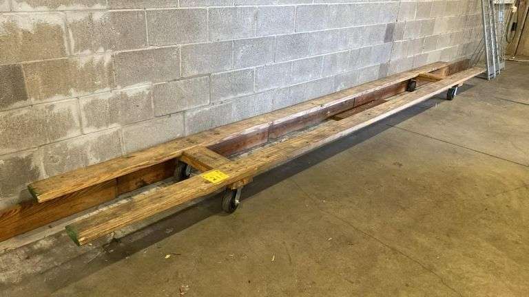 Custom 20 ft Wooden Dolly with 1,000–2,000 lb Capacity for Long Material Handling
