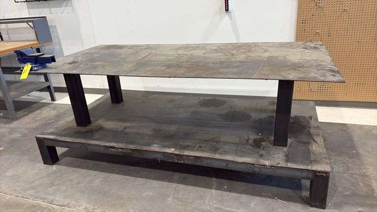 Industrial Steel Workbench with Irwin 6" Bench Vise, 96” x 39” x 37” **Mandatory Loading Fee Added Of $35