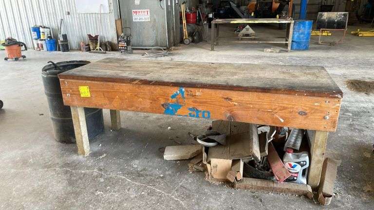 8’ x 33 1/2” Shop Made Wood Work Table