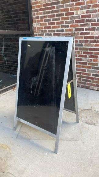 Double-Sided A-Frame Sidewalk Chalkboard Sign, Metal Frame, 24x36 Inch Display Area