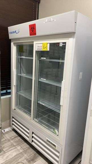 VWR HCLS-47 Glass Door Laboratory Refrigerator, 47 cu ft, 2 Door, R290, ETL/UL Certified, 115V, serial number VWR-23099925-2401