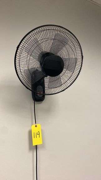 16” Wall Mounted Oscillating Fan FW-16R, 3-Speed, 40W, 110V, Black, & Whiteboard