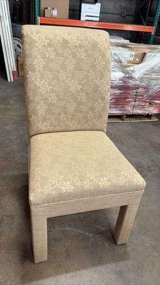 Frederick Massoud Parsons-Style Upholstered Dining Chair, Beige Floral, Dallas TX