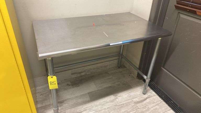 30”x 48” Stainless Steel Work Table, Galvanized Legs