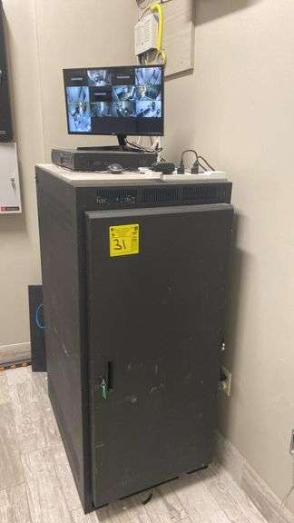Fortinet FortiGate 101F Network Rack with Eagle Eye NVR, LTS DVR, APC UPS, and Tripp Lite Surge Protector