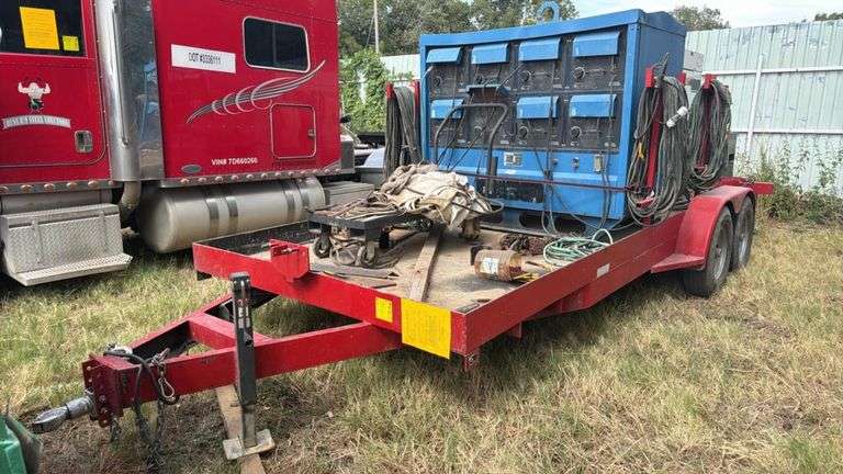 WhisperWatt DCA-45USI Generator, Miller Miller Mark VIII-2 8-Station Welder, Tandem Axle Trailer, Diesel, Tool Box