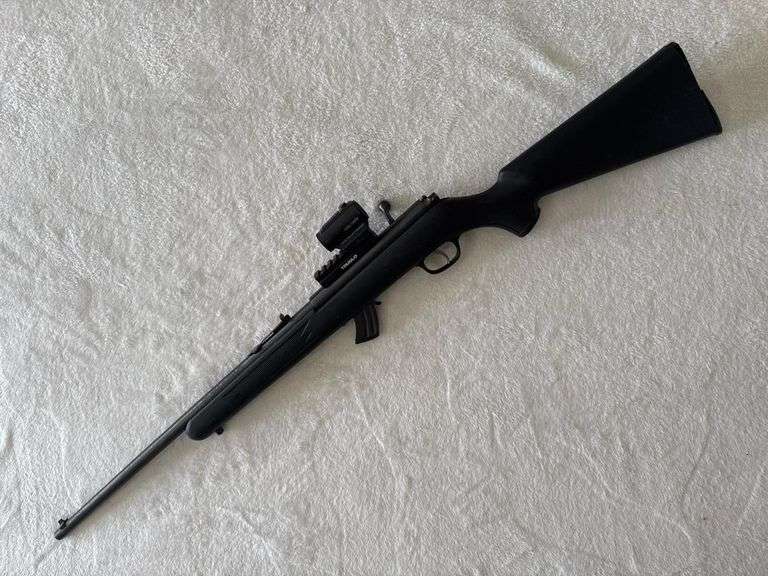 Savage Arms Mark II .22 Caliber L.R. Bolt Action Rifle, Serial 0272591, with Holosun HS403B 2MOA LEFD #500000207 20mm Red Dot Site Attached