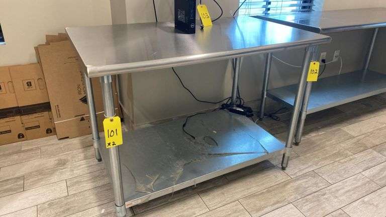 Uline H-9646 Stainless Steel Work Table, 30" x 48", Adjustable Undershelf, NSF Certified