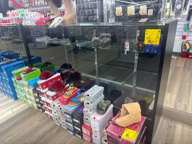 Glass Display Cabinet each w/ Two Glass Shelves - 71” X 20” X 44” - Contents not Included.