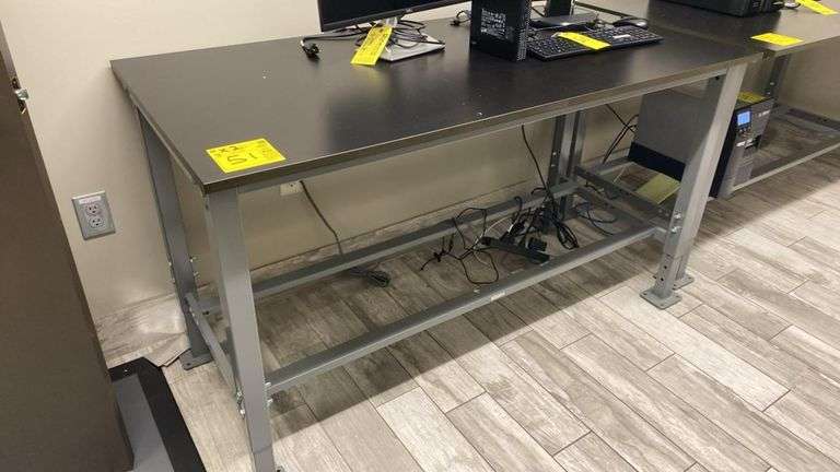 Uline 30”x 60” Metal/Wood Tech Bench, Adjustable Height