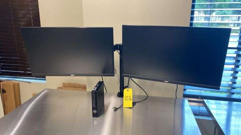 Dell OptiPlex 3080 Micro Desktop w/ Dual 27" Acer V277 IPS Monitors & Mount – May 2022