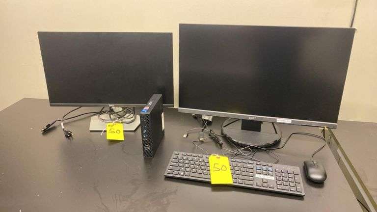 Dell OptiPlex 3000 Micro PC, Dell 24" S2421HN & Acer 27" KB272HL Monitors, Dell Keyboard/Mouse