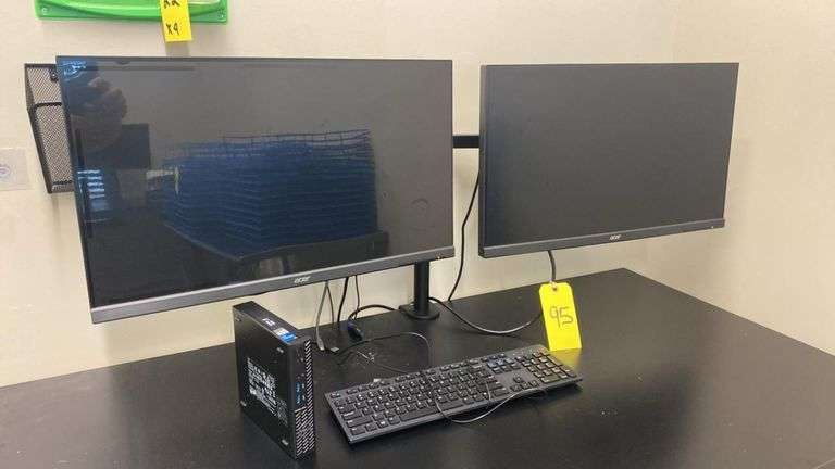 Dell OptiPlex 3000 Micro, Dual Acer 27” KB272HL Monitors, Desk Mount, Keyboard Bundle, Serial: MMTGXAA0011491250485B7