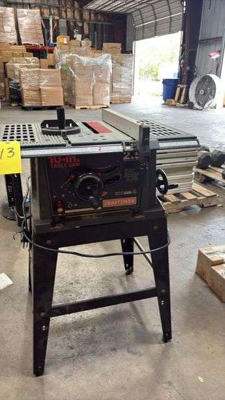 Craftsman 10-Inch Table Saw Model 137.218760, 2.5 HP, Stand Included, Serial RBZ2004