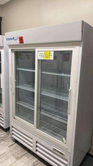 VWR Laboratory Refrigerator VWR-HCLS-47, 47 Cu. Ft., Double Glass Door, R290, 115V, ETL Listed, serial number VWR-21263124-2206.