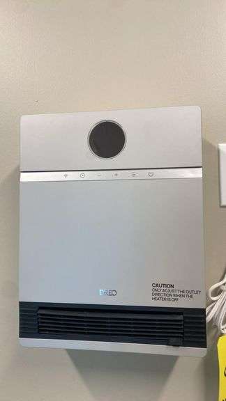 DREO WH517S Smart Wall-Mounted Heater, 1500W, IP24, WiFi/App/Voice Control, White, Serial Number: HSH017BYA2564W0517, Mounted to Wall