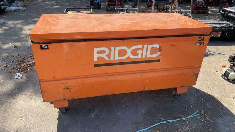 RIDGID 60R-OS Jobsite Storage Box, 60" x 24" x 28", 16-Gauge Steel, Orange, Portable