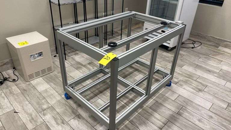 Aluminum Extrusion Mobile Workbench Frame w/ Casters, 44"x30"x36", T-Slot Modular