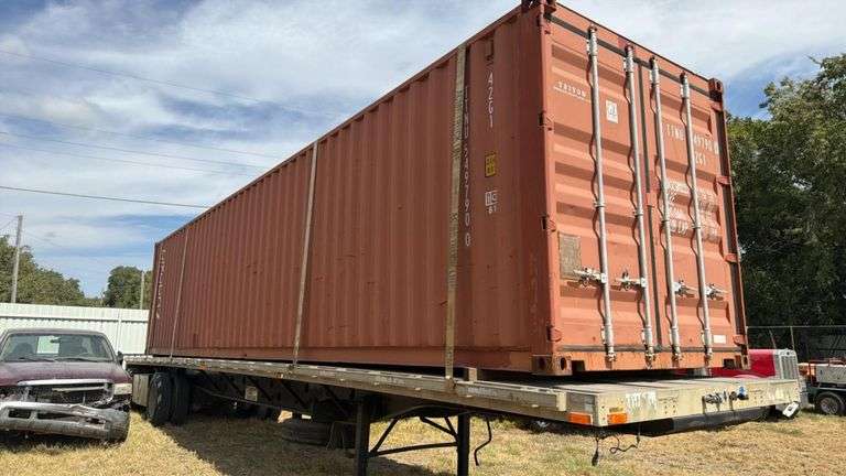 2000 Transcraft Eagle Super-Beam 48ft Flatbed Trailer, VIN 1TTE48204Y2006592 **Container Not Included
