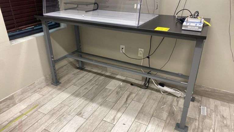 ULINE 72"x30" Adjustable Height Industrial Workbench, Steel Frame, Laminate Top