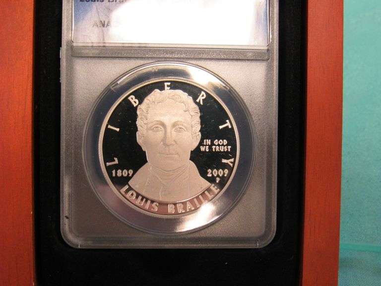 Louis Braille Silver Dollar, PR70