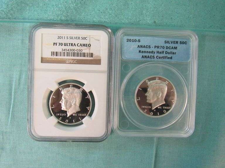 Kennedy Half Dollar Slabs (2)