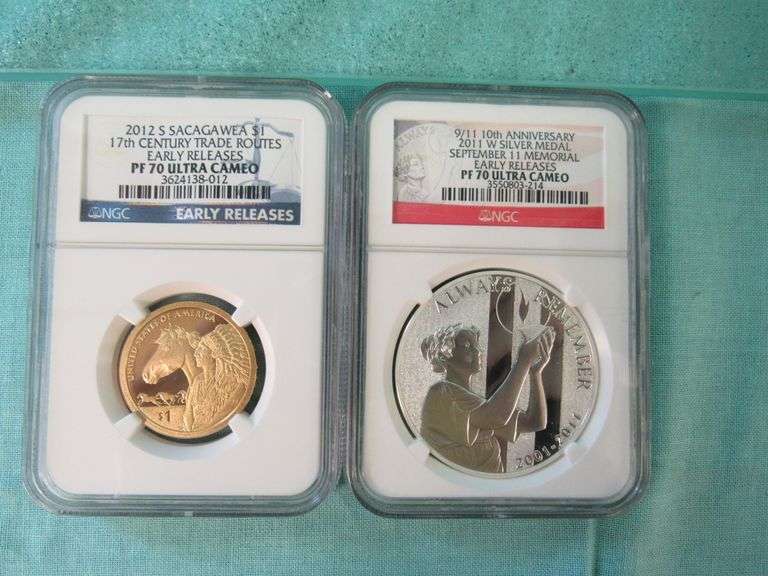 9/11 10th Anniversary & 2012 Sacagawea Dollar Slabs