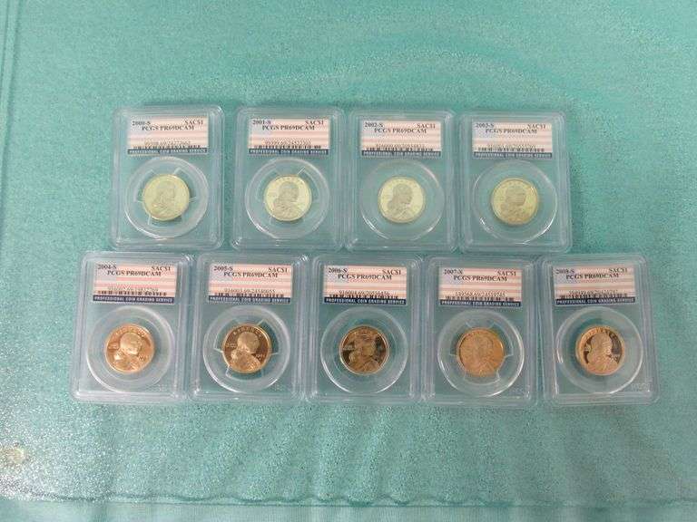 9- Sacagawea Dollar Coins; 2000-2008