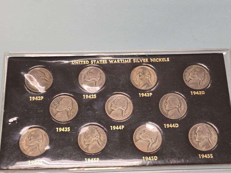 1942-1945 Wartime Jefferson Silver Nickels Complete Set