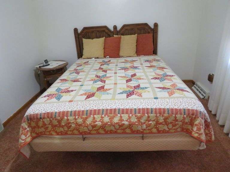 Classic Solid Wood Queen Headboard & Bed Frame