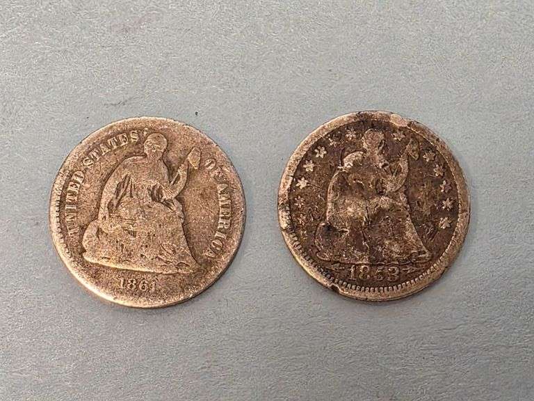 1853 & 1861 Seated Liberty Half Dimes