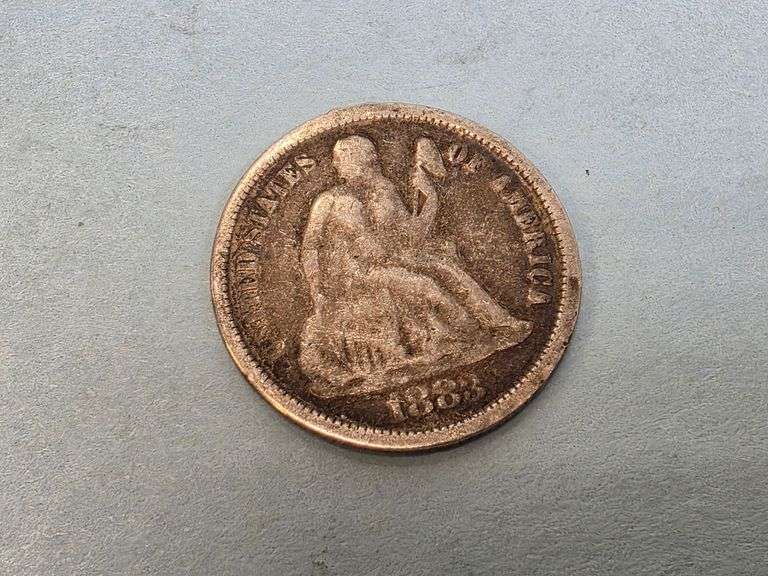 1883 Seated Liberty Dime "Love Token"