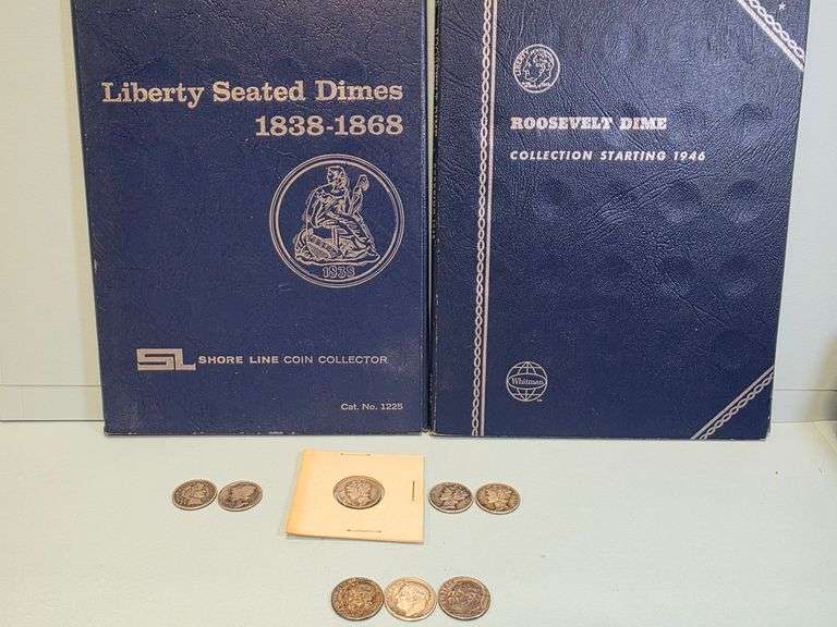 Barber, Mercury & Silver Dimes with Folders