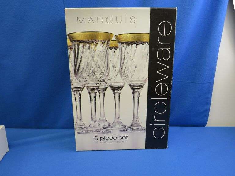 Circleware 6 Piece Red Wine Glasses, Marquis Style