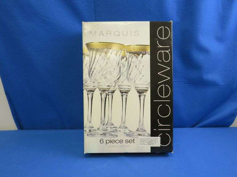 Circleware 6 Piece Wine Glasses, Marquis Style