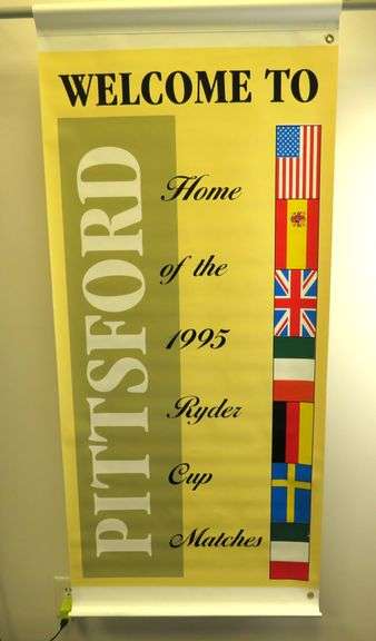 Dual Sided 1995 Ryder Cup Pittsford Welcome Banner