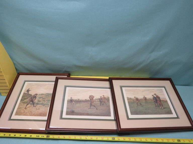 Vintage Golf Prints(x3)