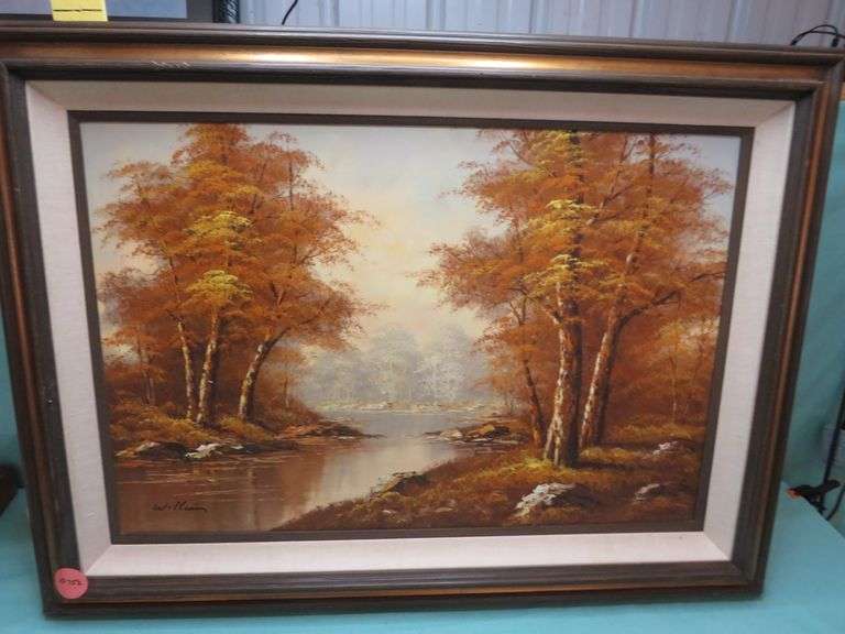 Autumn Landscape Oil Painting – Signed “William”