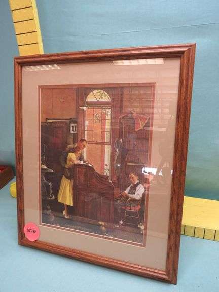Framed Norman Rockwell Print – “Marriage License”