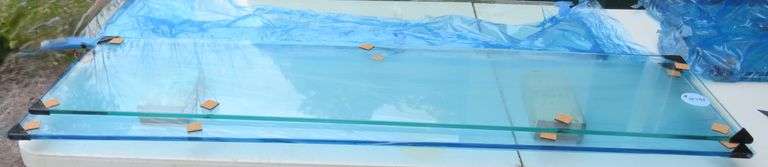 Pair of Tempered Glass Shelves - 12.75" x 49.5" - NEW