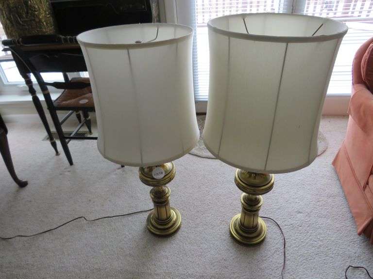 Pair of Traditional Brass Table Lamps