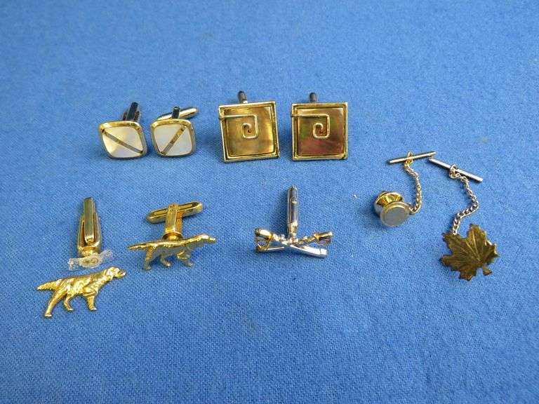 Vintage Cufflinks & Tie Tack Lot – Novelty, Animal & Gold-Tone Designs (Assorted)